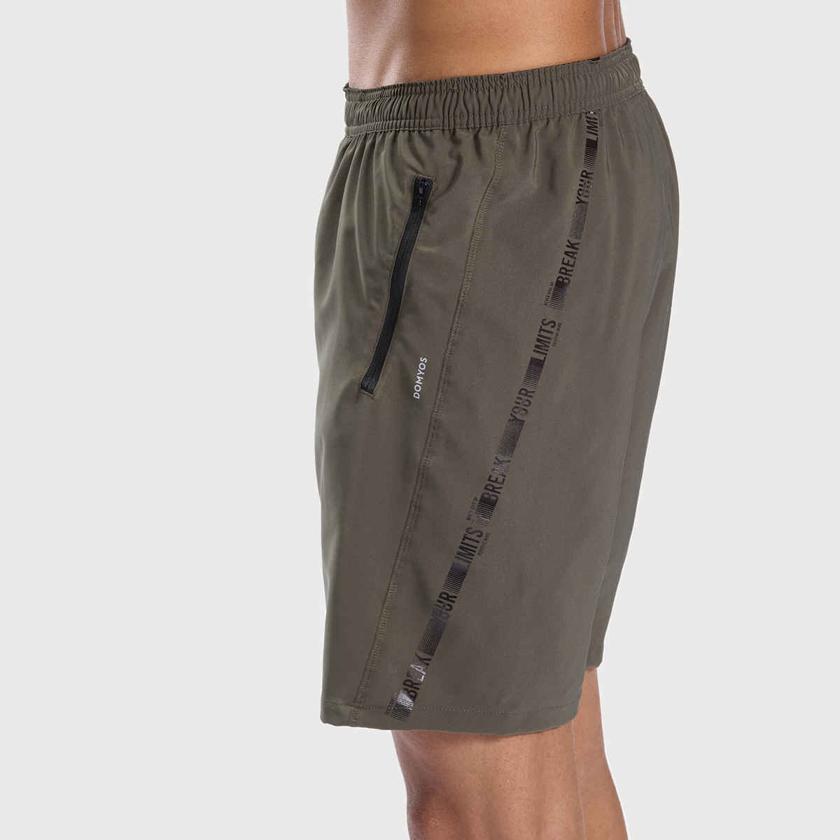 Decathlon | Domyos Men's Zip-Pocket Breathable Essential Fitness Shorts - Khaki - XL