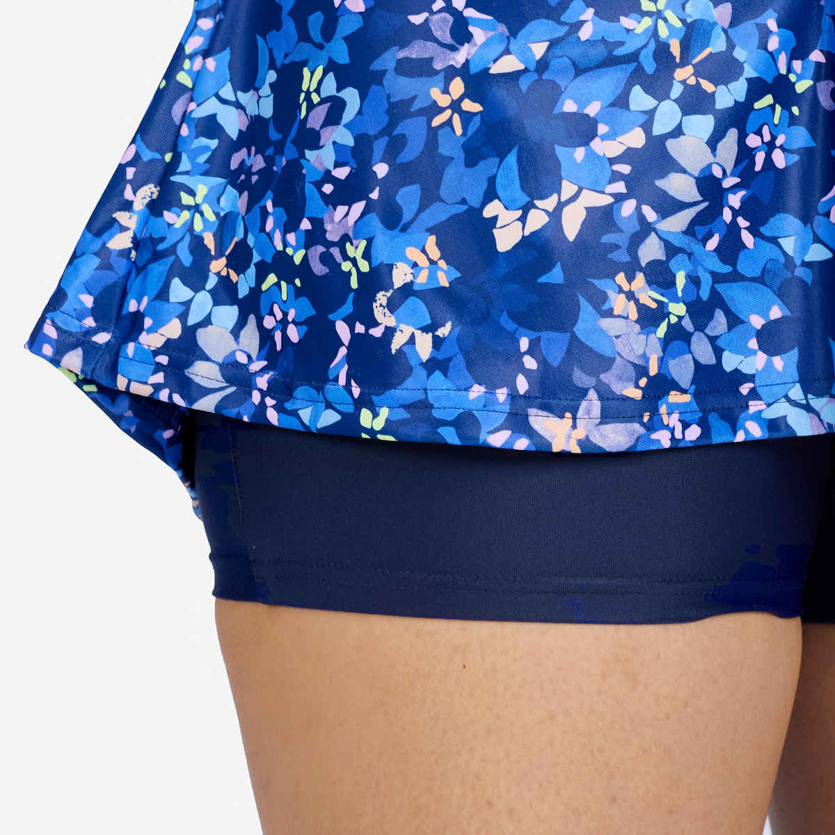 Decathlon Nabaiji Women's Short Sleeve Swimsuit With Skirt | Dark Blue - L