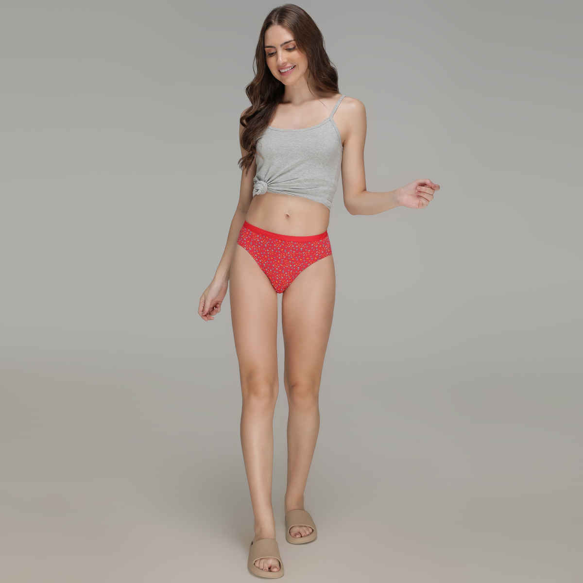 Amul Comfy Women's Cotton Printed Panty | Outer Elastic | Assorted - 85 cm