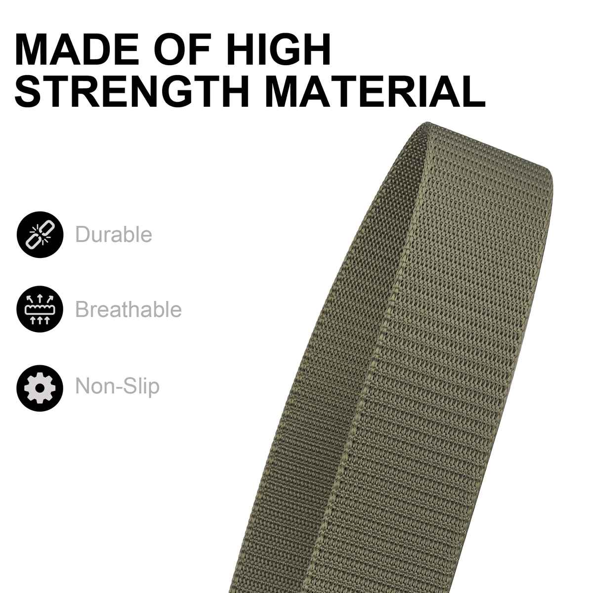 Zoro Men's Solid Nylon Belt | Green - Free Size