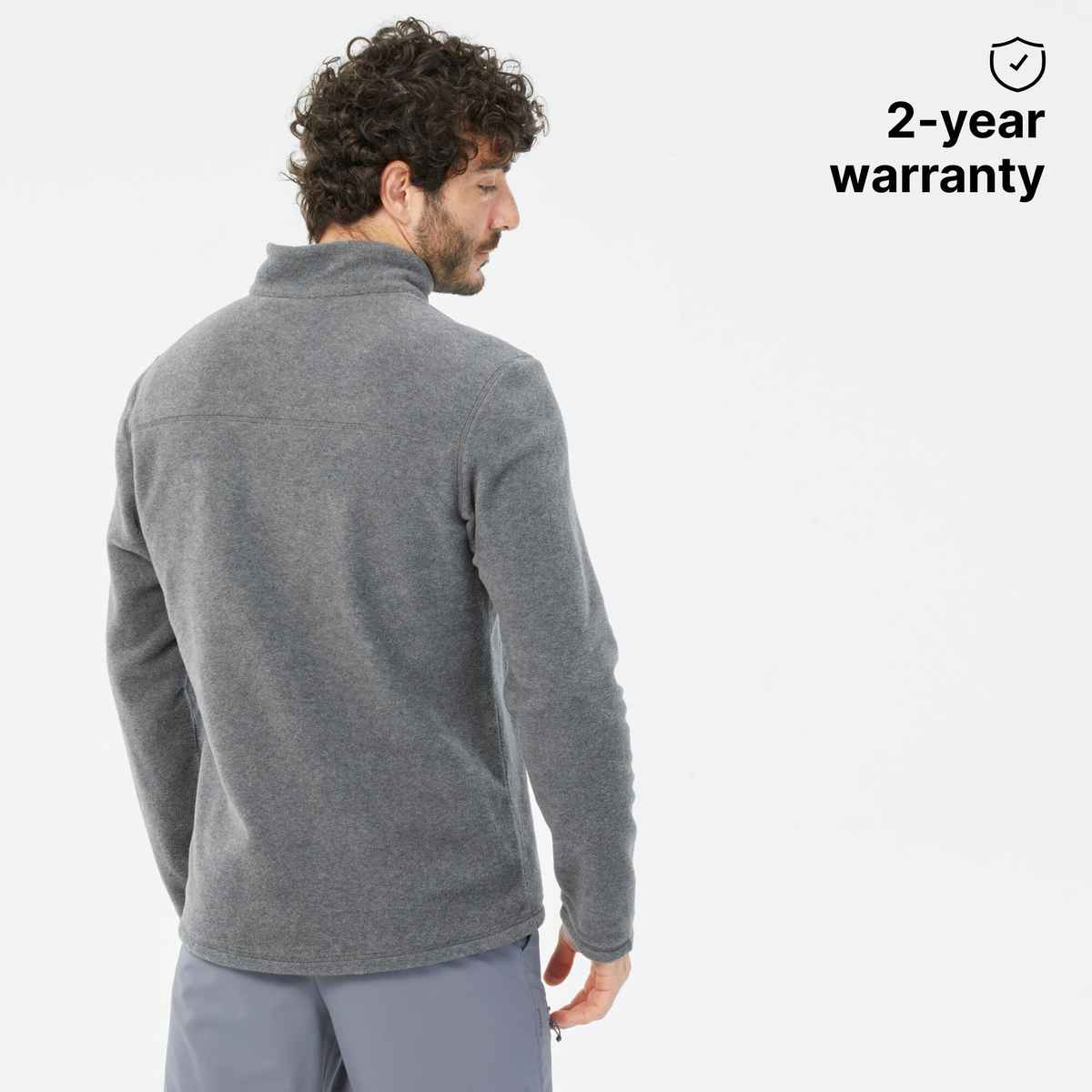Quechua By Decathlon Men's Warm Winter Hiking Fleece | Grey - S
