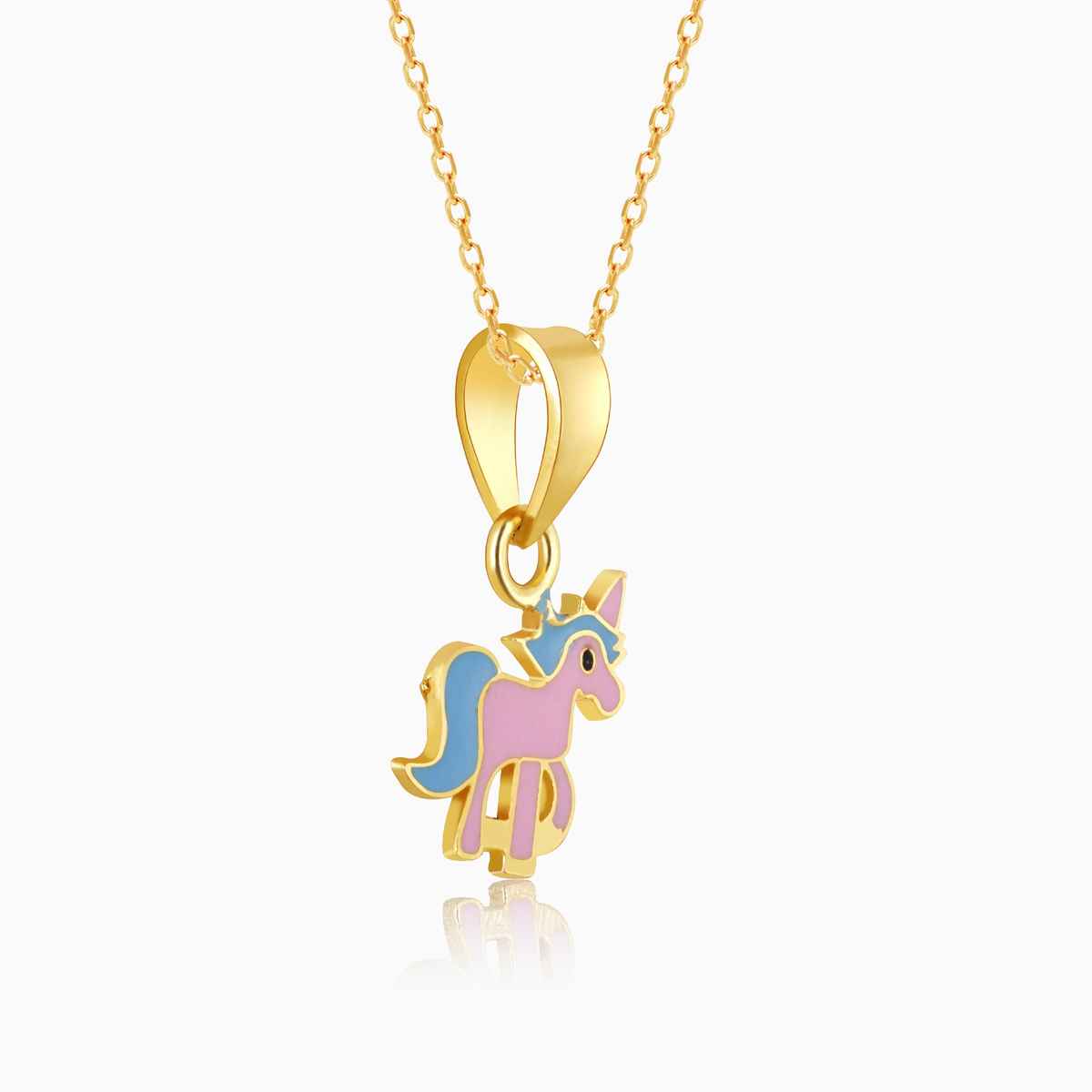 Giva Golden Pie Unicorn Kids Pendant with Link Chain (7-10 yrs) | PD0621