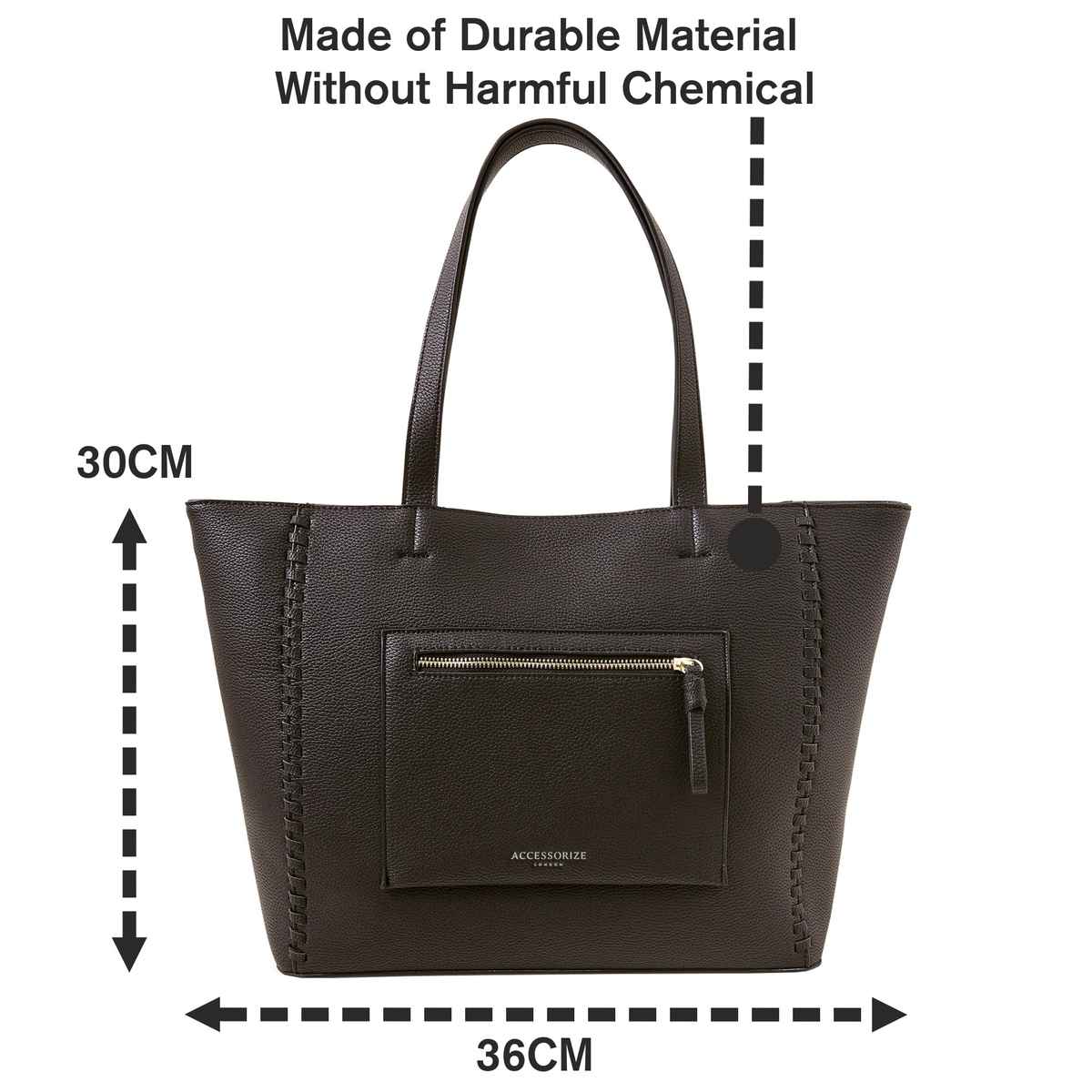 Accessorize London Women's Front Pocket Tote Bag | Black
