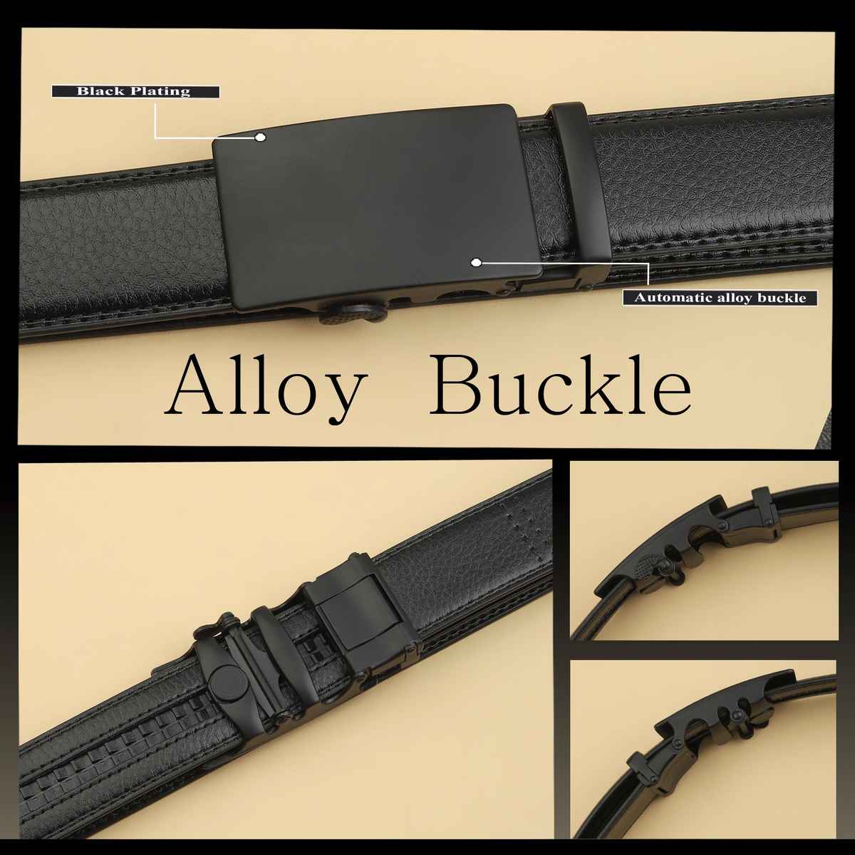 Zoro United Men's Solid Vegan Leather Belt | Black - 40 Inches