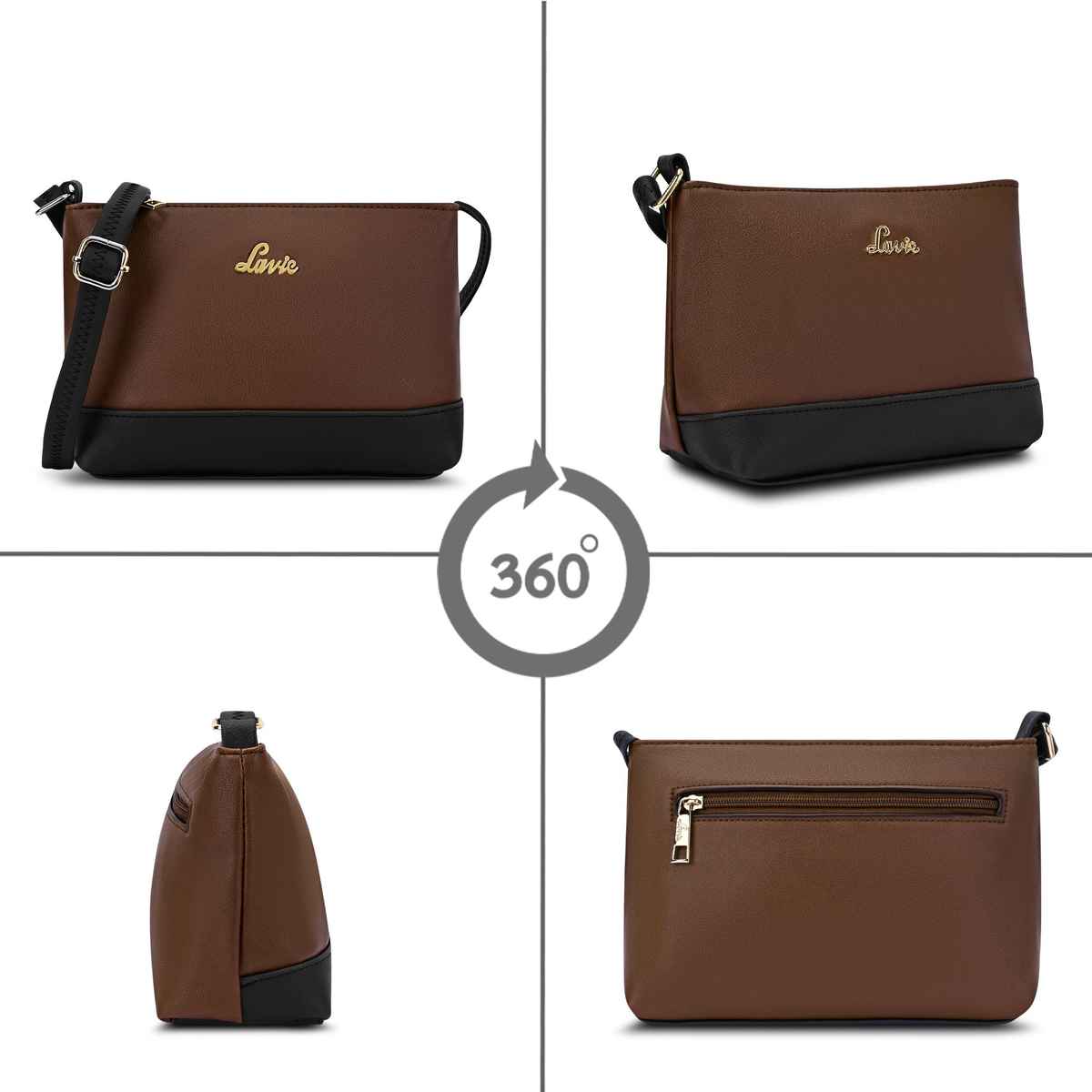 Lavie Women's Taya Cross Body Sling Bag | Ladies Purse Handbag | Brown