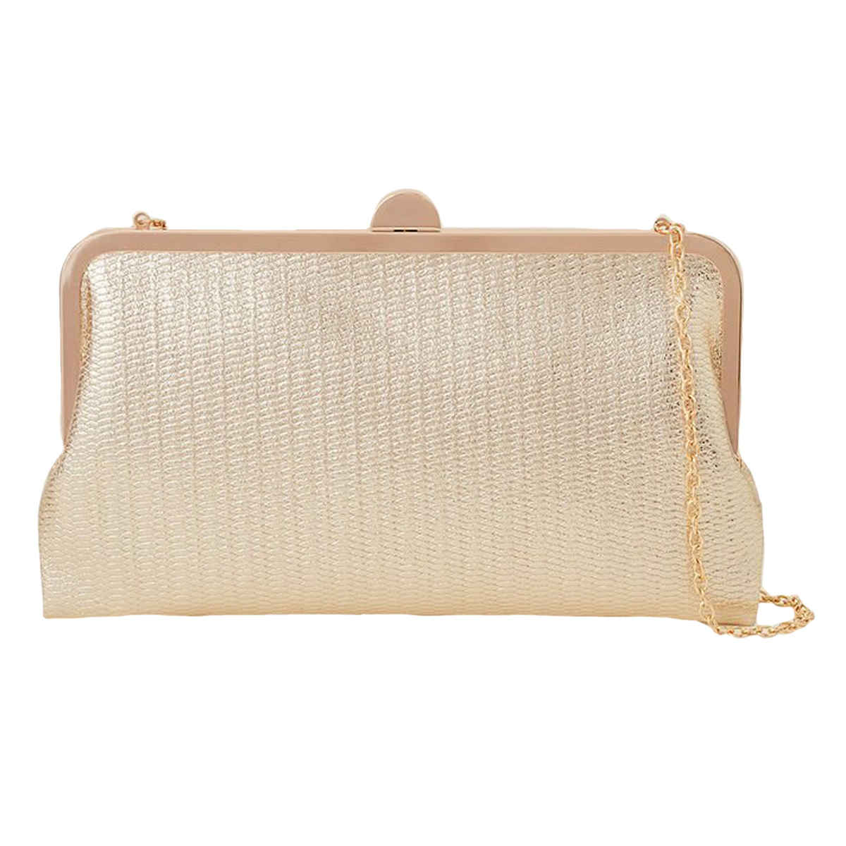 Accessorize London Women's Metallic Clutch Bag - Gold