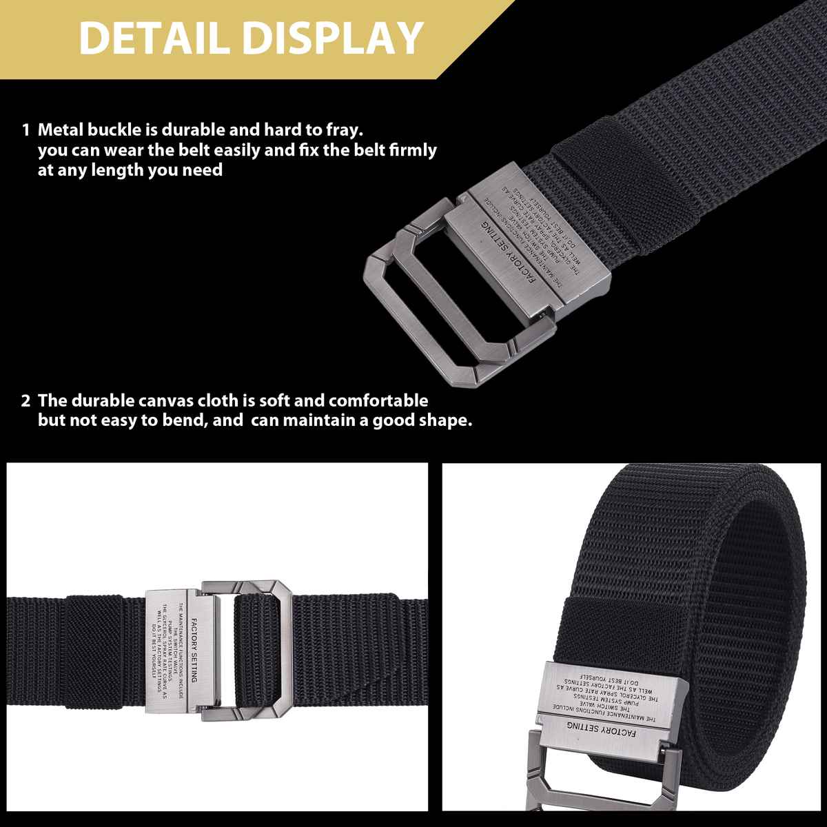 Zoro Men's Textured Nylon Belt | Black - Free Size