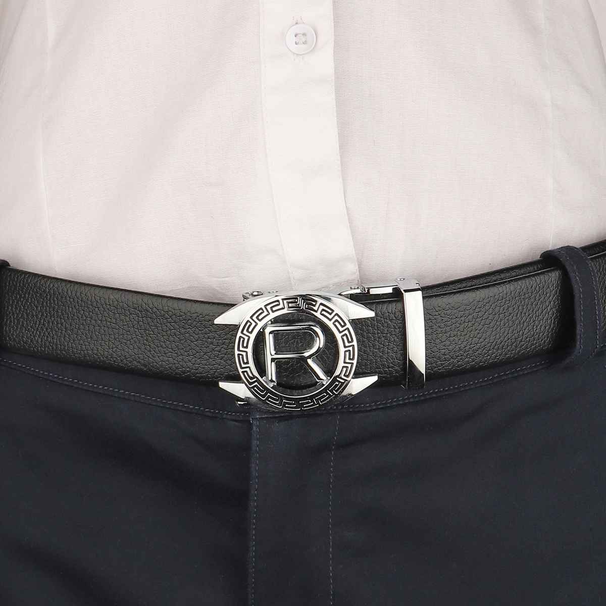 Zoro Men's Solid Vegan Leather Belt | Black - Free Size