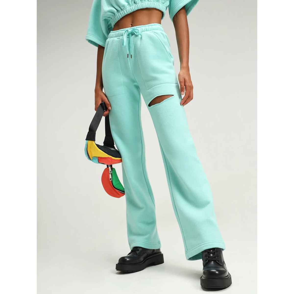 Cava Women's Joggers Straight Leg Slit | Miami Aqua - S