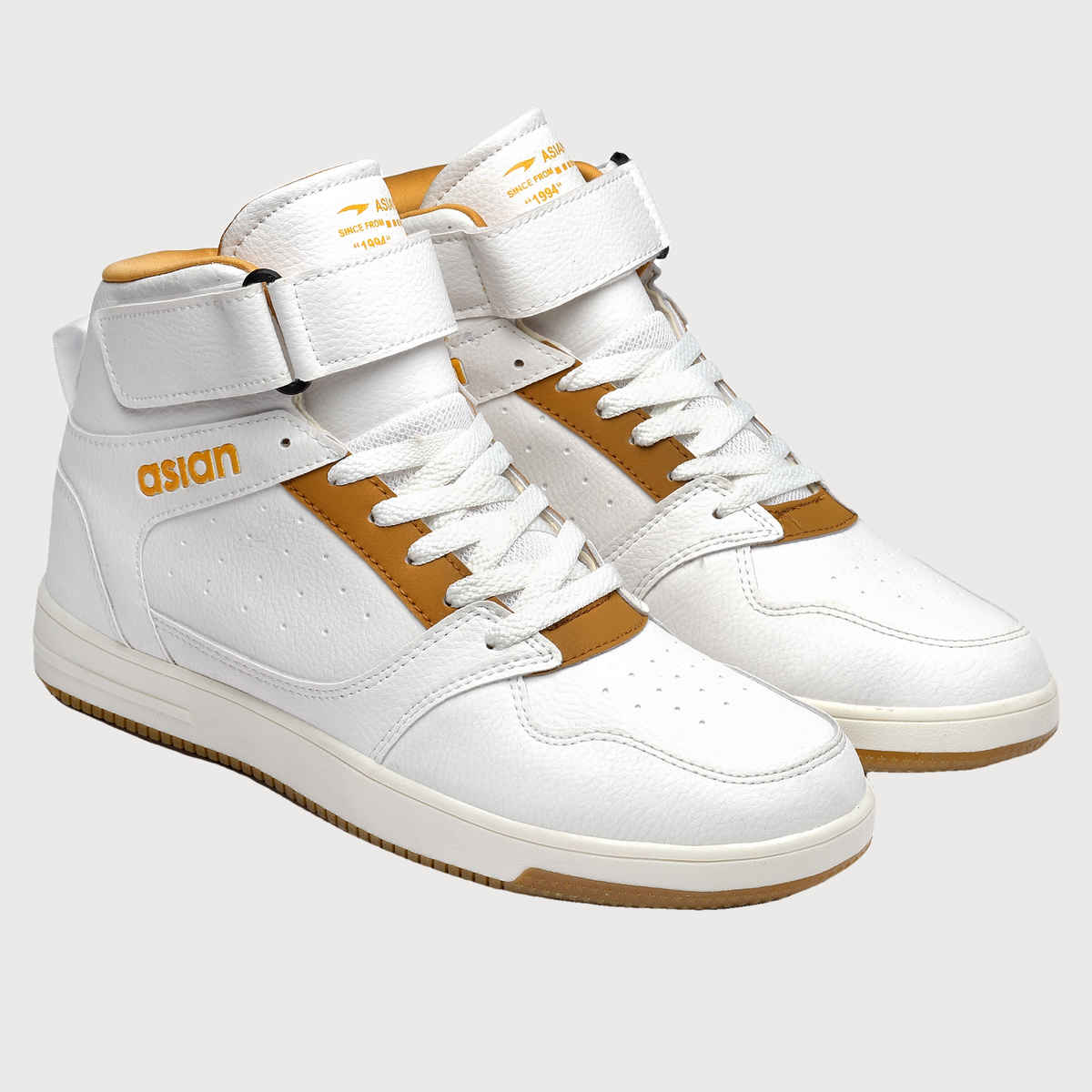 Asian Carnival-02 Hightop Sneakers For Men Cream Tan | UK-10