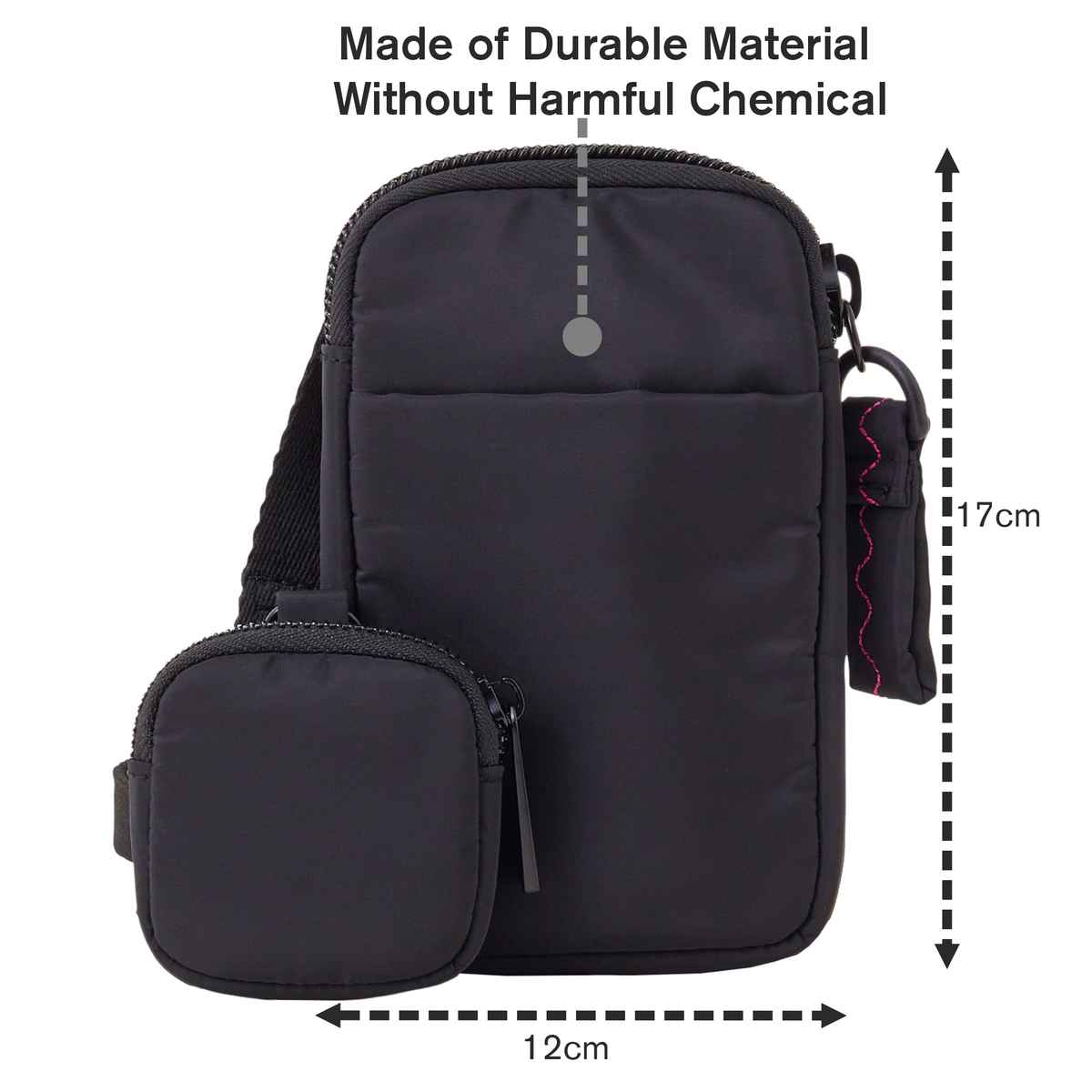 Accessorize London Women's Phone Bag In Recycled Nylon | Black