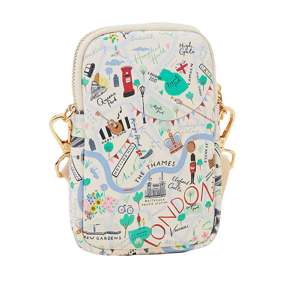 Accessorize London Women's London Print Phone Bag | White