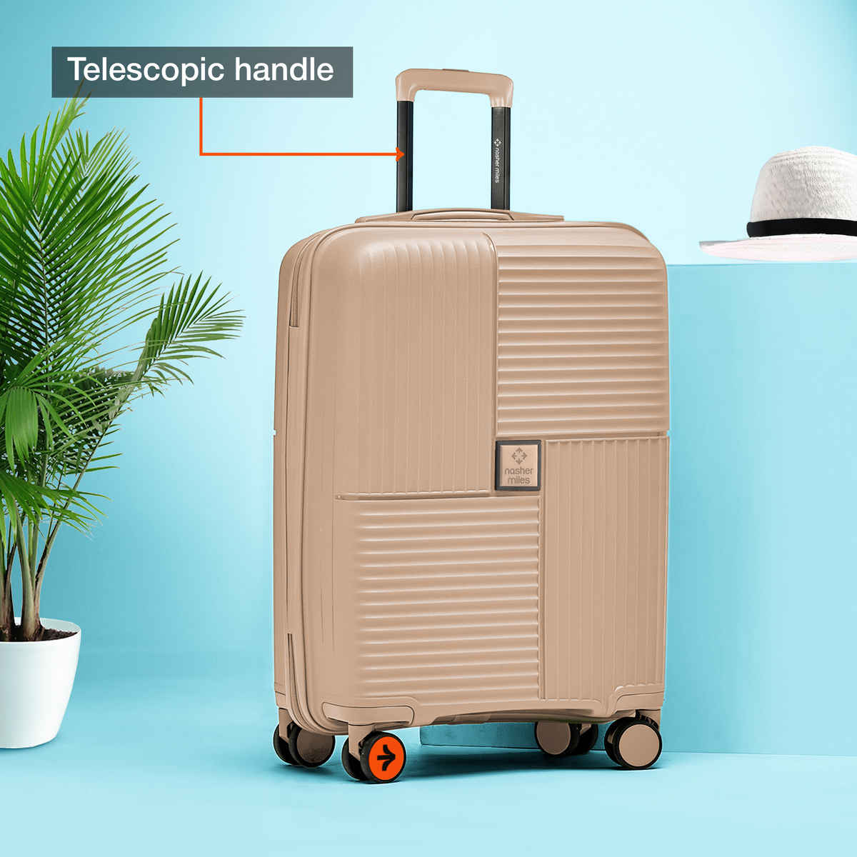 Nasher Miles Singapore Cabin Hard-Sided Polypropylene Luggage 20 Inch-55 cm Trolley Bag - Champagne