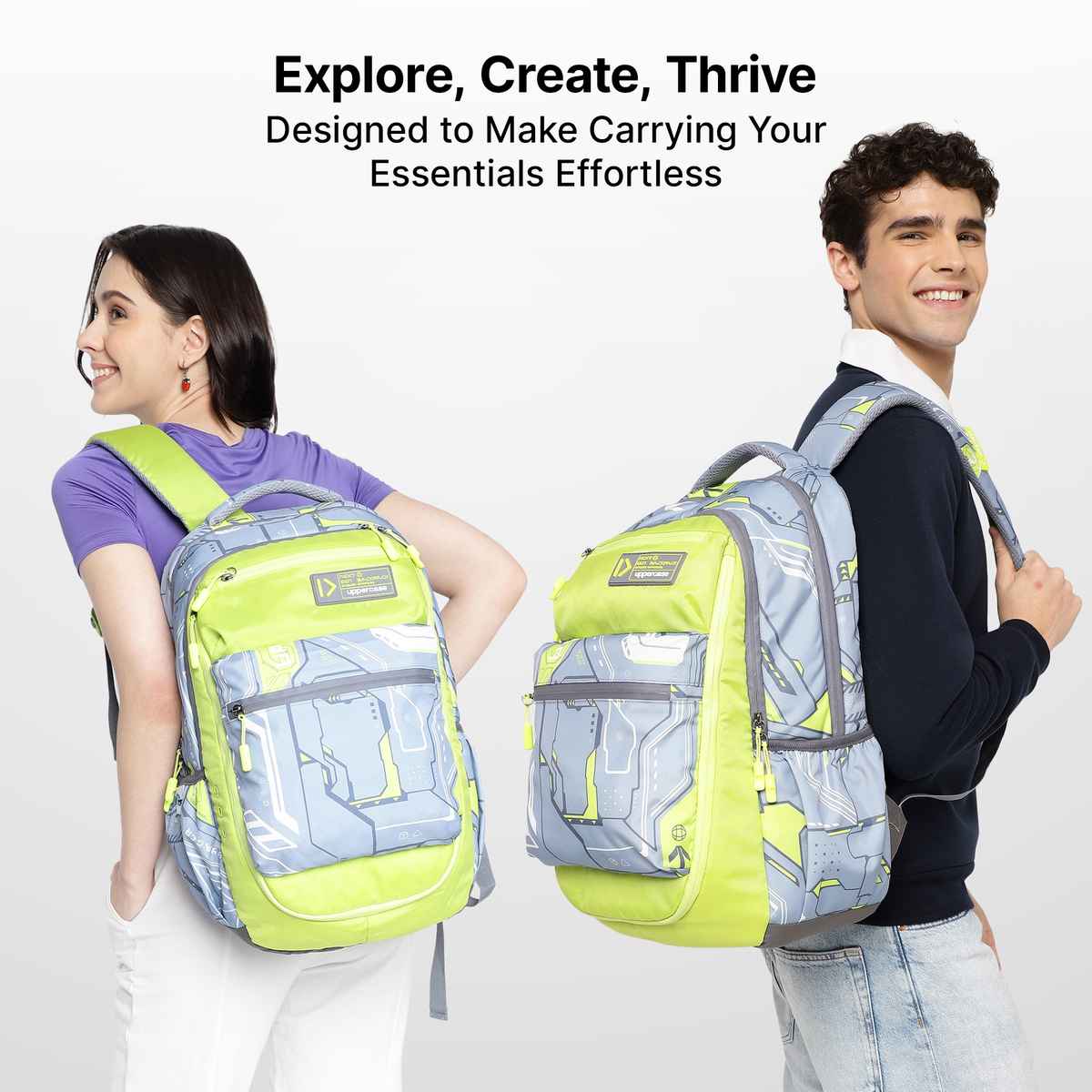 Uppercase Unisex Polyester 20 L Top Handle Laptop Backpack | Grey