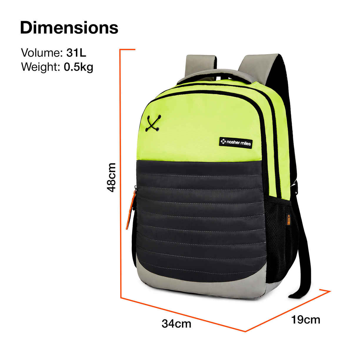 Nasher Miles Backpack for Unisex | Laptop Backpack | Casual Coding | Green Black - 31L