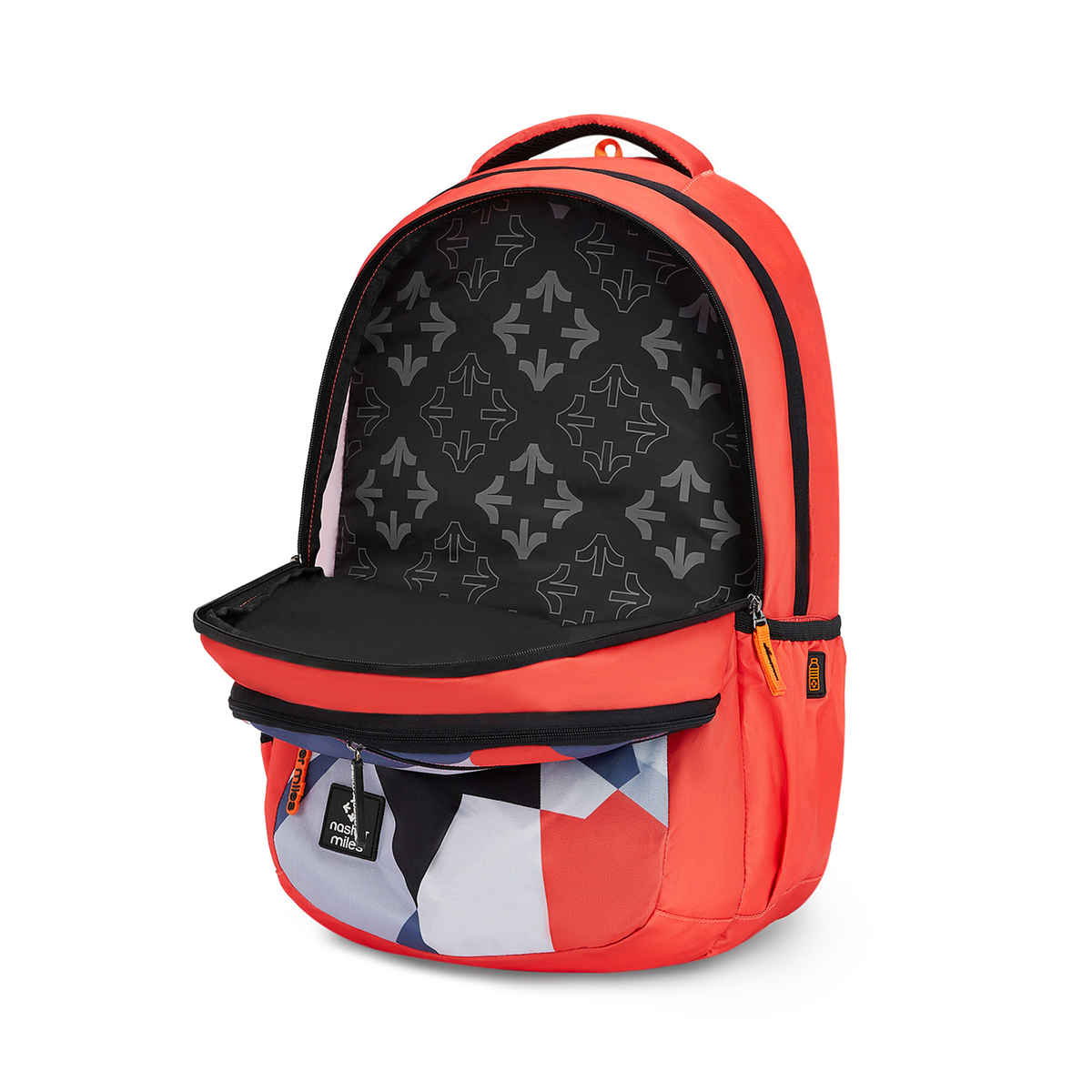 Nasher Miles Modern Polyester Laptop Backpack with Raincover & Front Organiser | Red - 45 L