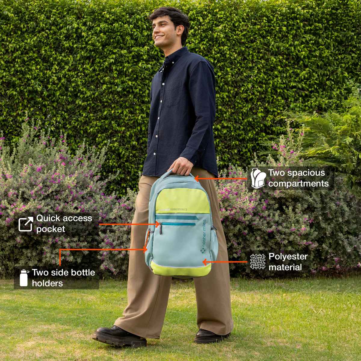 Nasher Miles Backpack for Unisex | Laptop Backpack | Casual History | Green - 31L