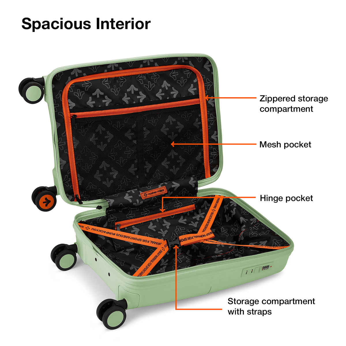 Nasher Miles Singapore Cabin Hard-Sided Luggage- 20 Inch - 55 cm Trolley Bag- Avacado Green