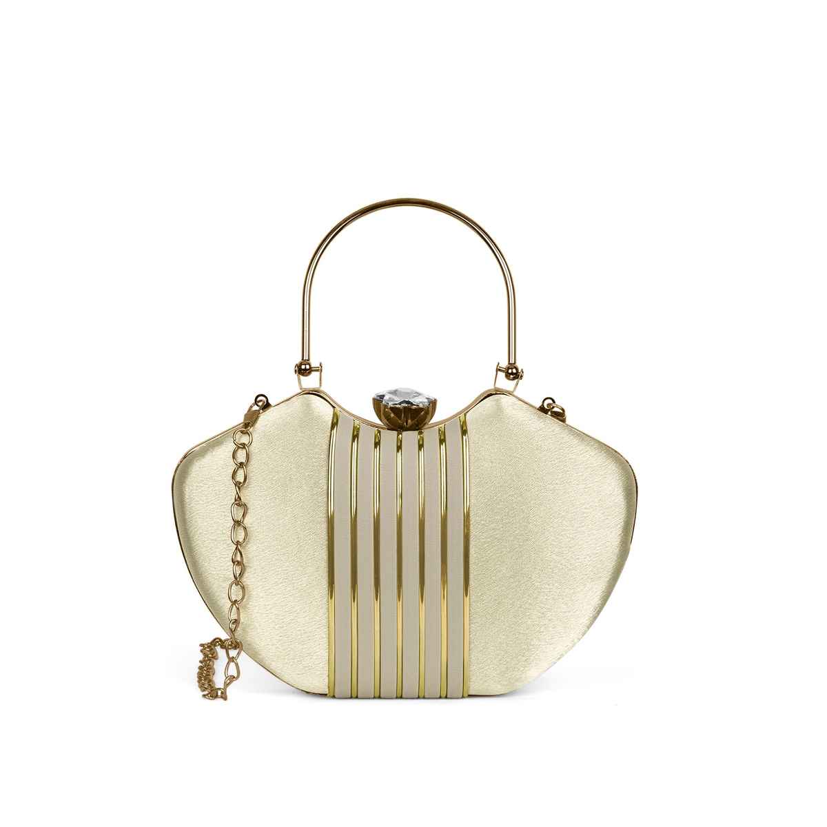 Lavie Women's Lip Handle Framed Clutch | Ladies Purse | Gold