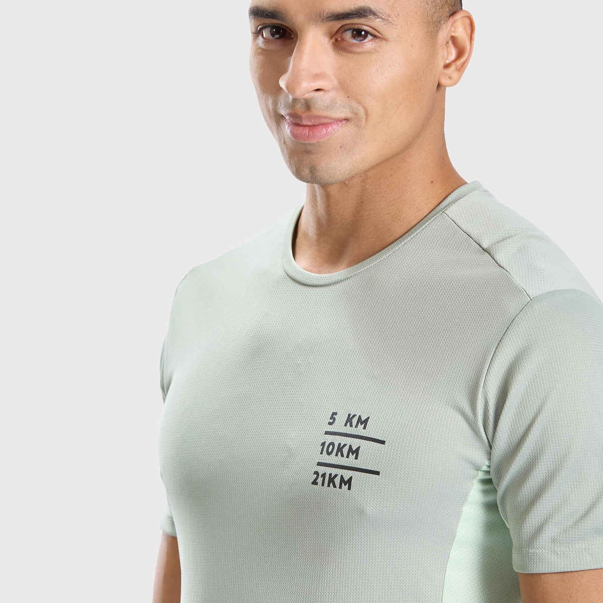 Decathlon Kalenji Men Printed Running T-Shirt| Green | M