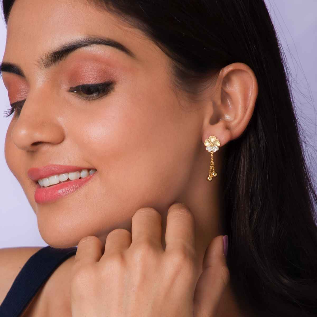 Giva Golden Clover Dangle Earrings