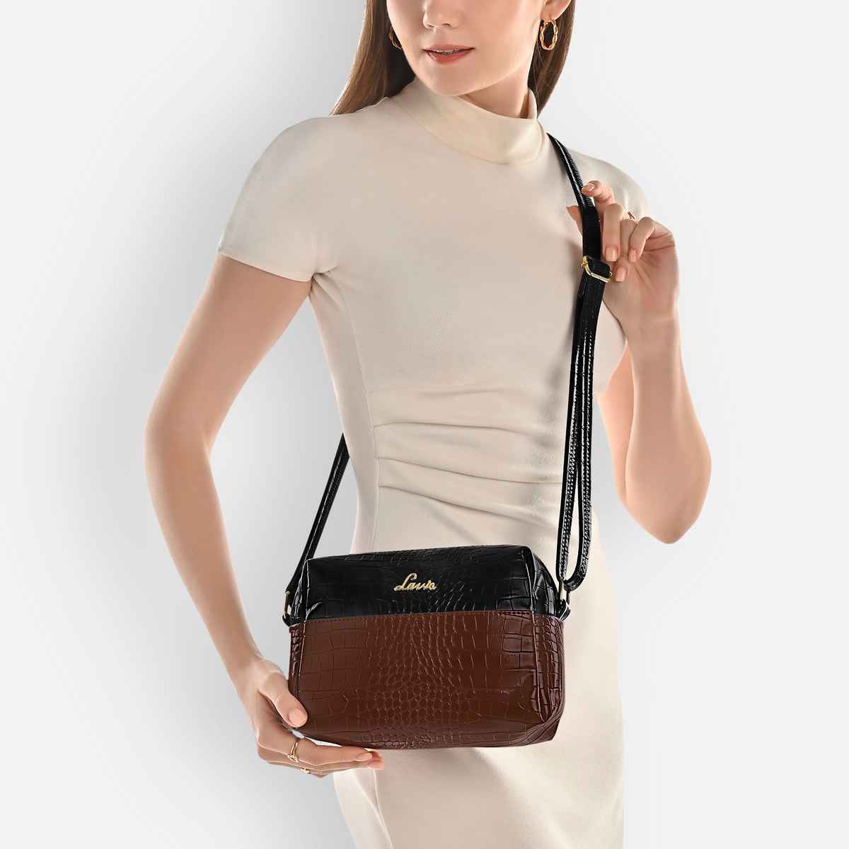 Lavie Women's Tina Cross Body Sling Bag | Ladies Purse Handbag | Brown