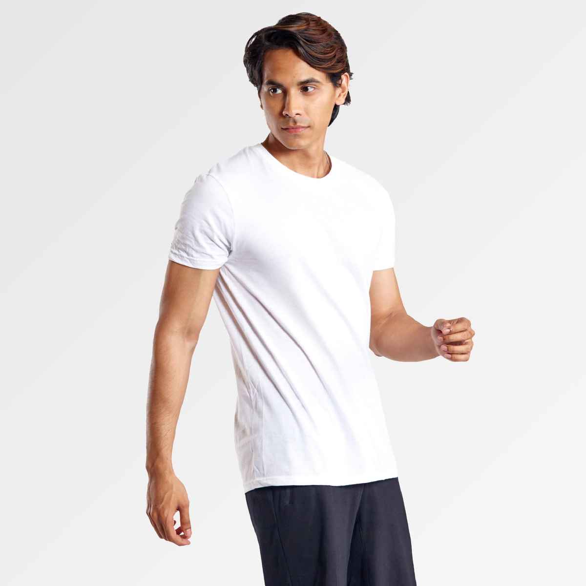 Decathlon Domyos Men's Regular Fit Tshirt | White - S