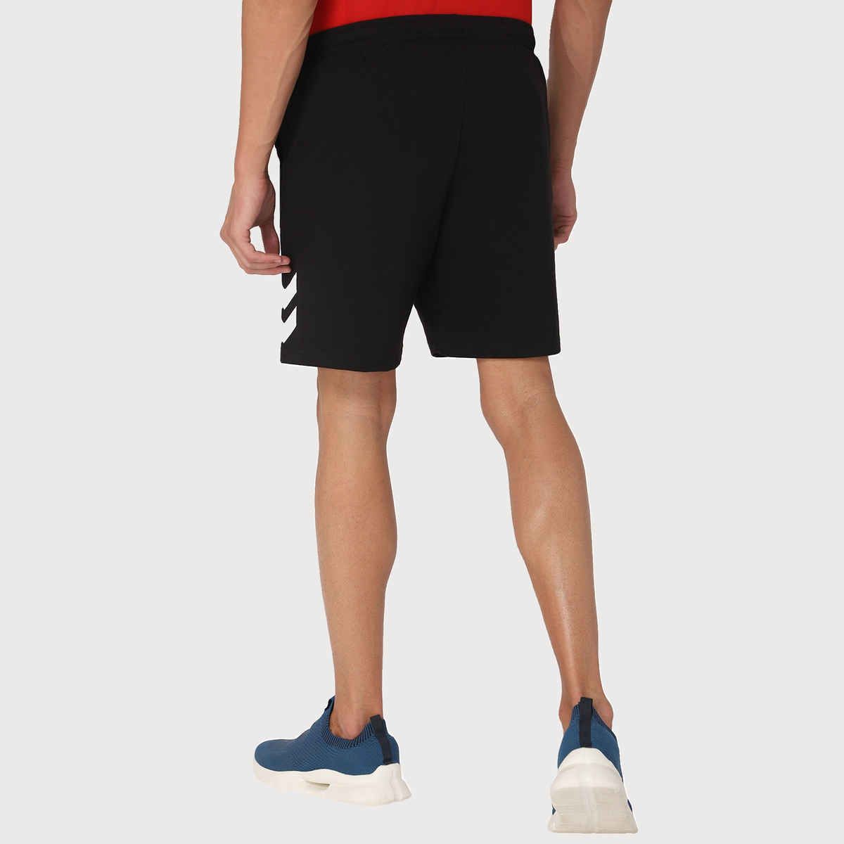 hummel Men's Ray Solid Regular Fit Cotton Poly Shorts with Zipper Pockets | Black - L