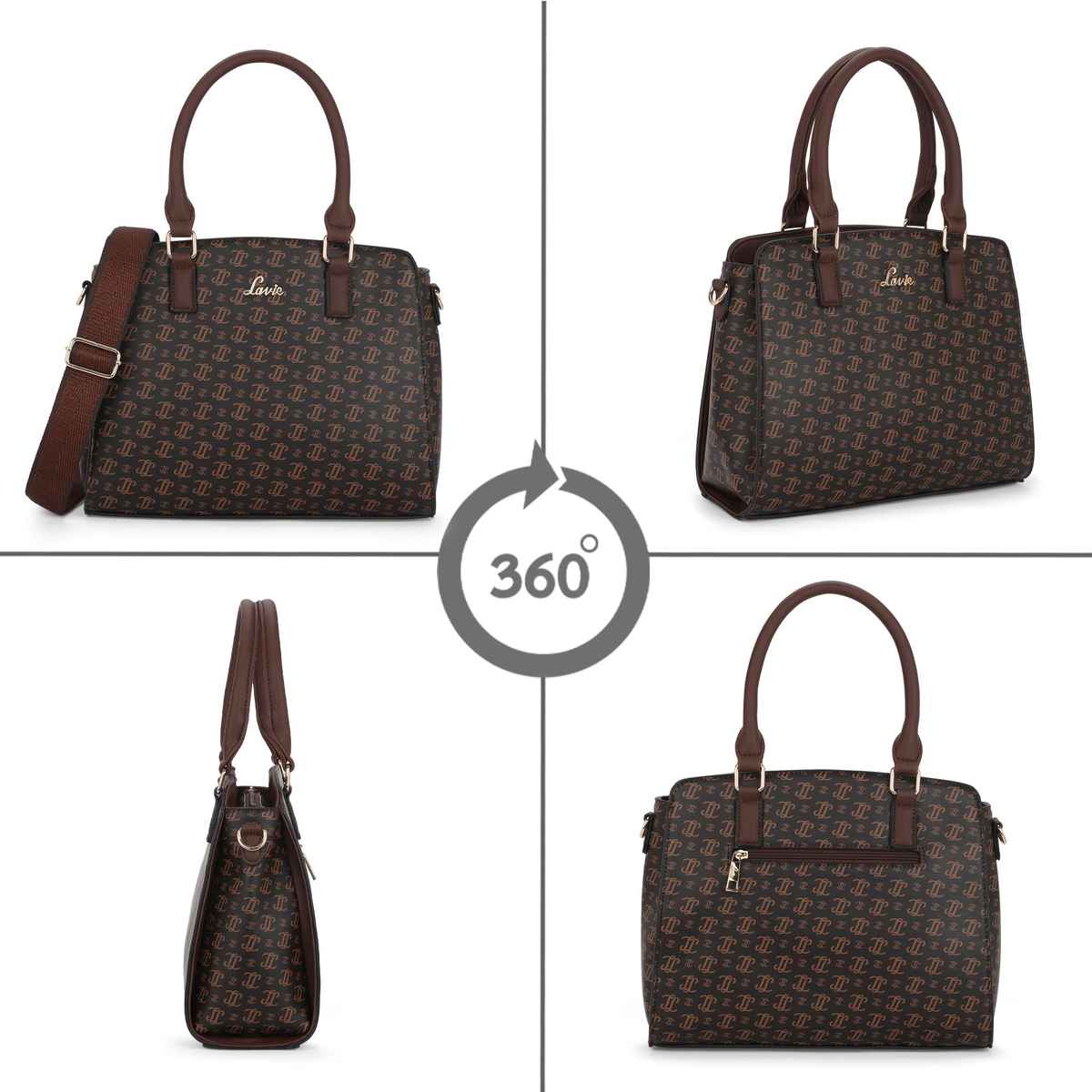 Lavie Women's Mono LL Tyra Medium Satchel Handbag | Choco