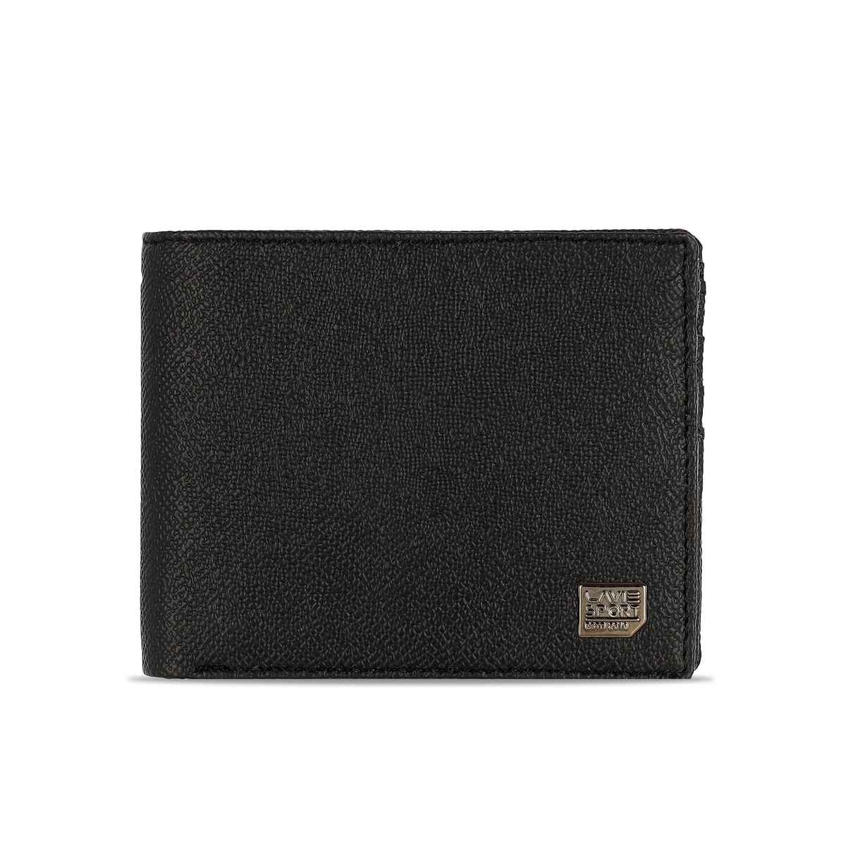 Lavie Sport Men's Solid Artificial Leather Bi-Fold Wallet | Black - Free Size