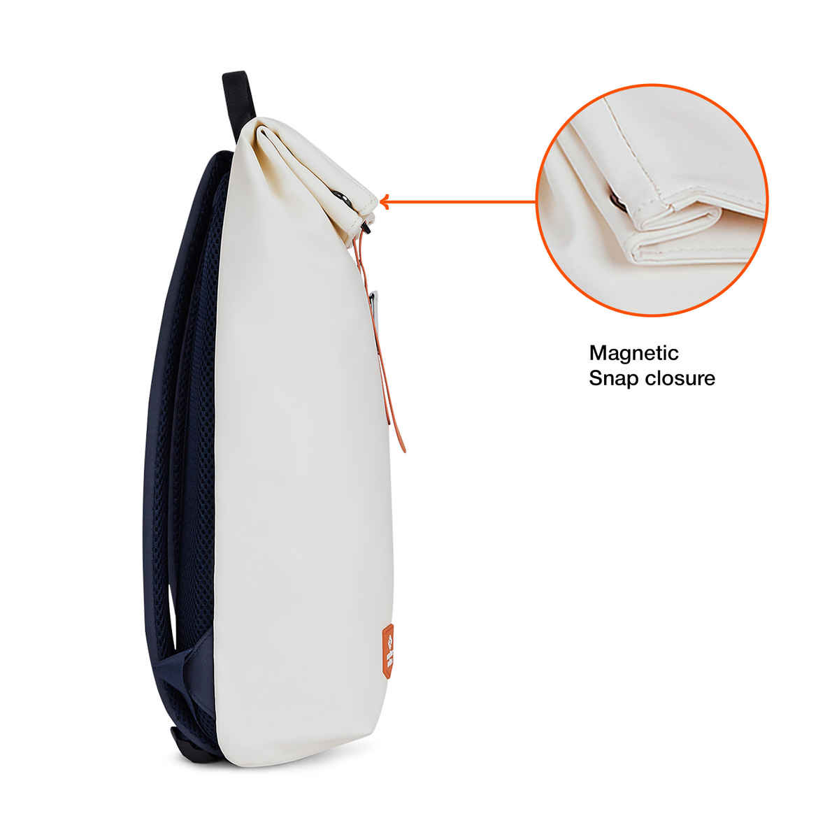 Nasher Miles Chelsea 28 L Top-open, Polyurethane Laptop Backpack for College and School- White