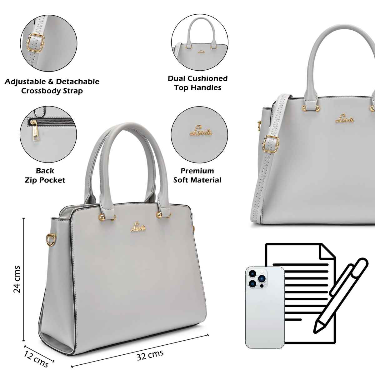 Lavie Women's Ushawu Medium Dome Satchel Handbag | Ladies purse | Shoulder Bag