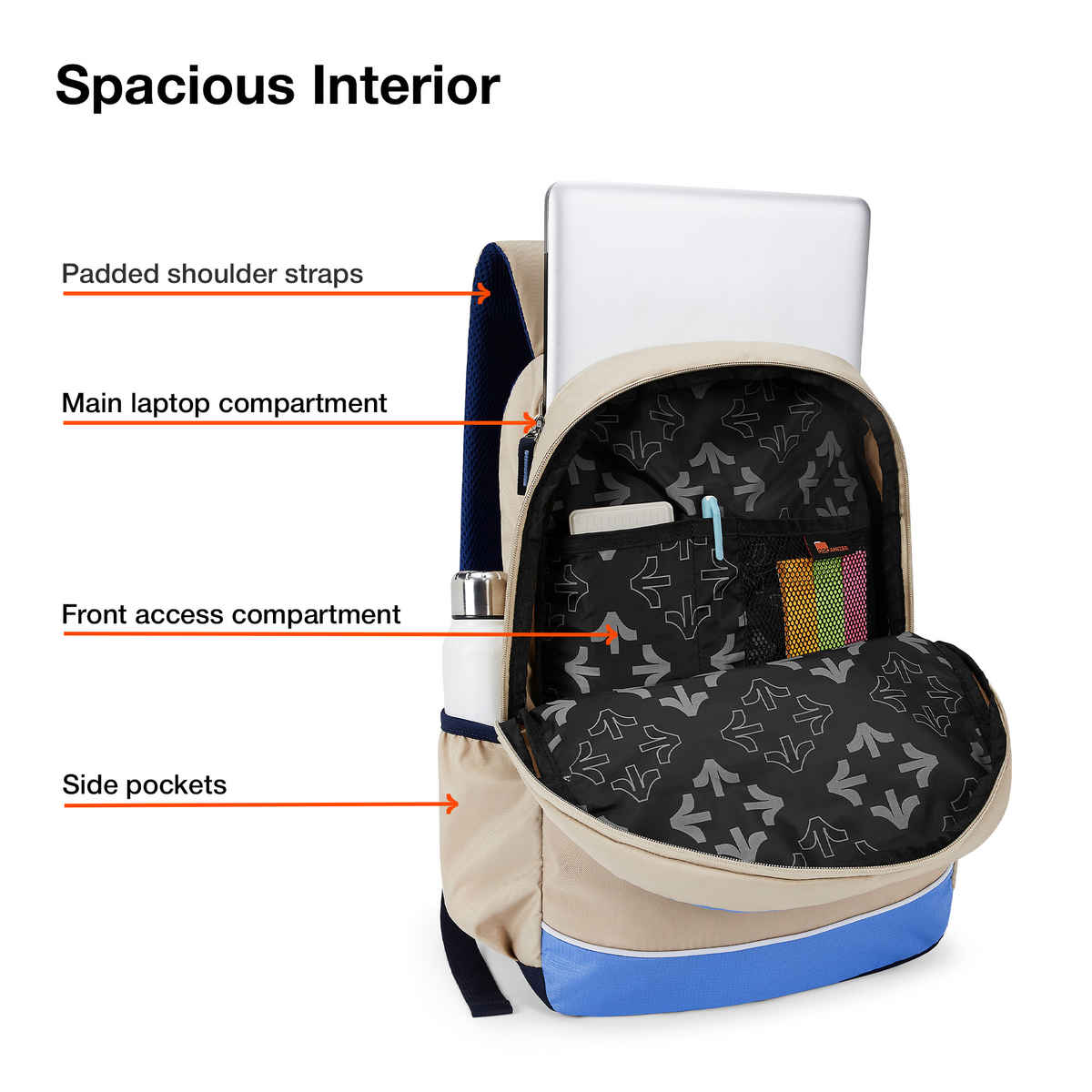 Nasher Miles Backpack for Unisex | Laptop Backpack | Casual History | White - 31L