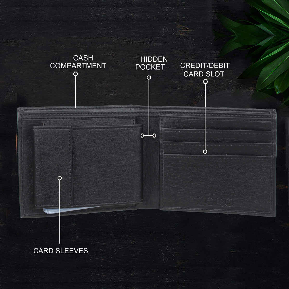 ZORO Men's Vegan Leather Belt & Wallet Combo | Fits up to 40 Waist