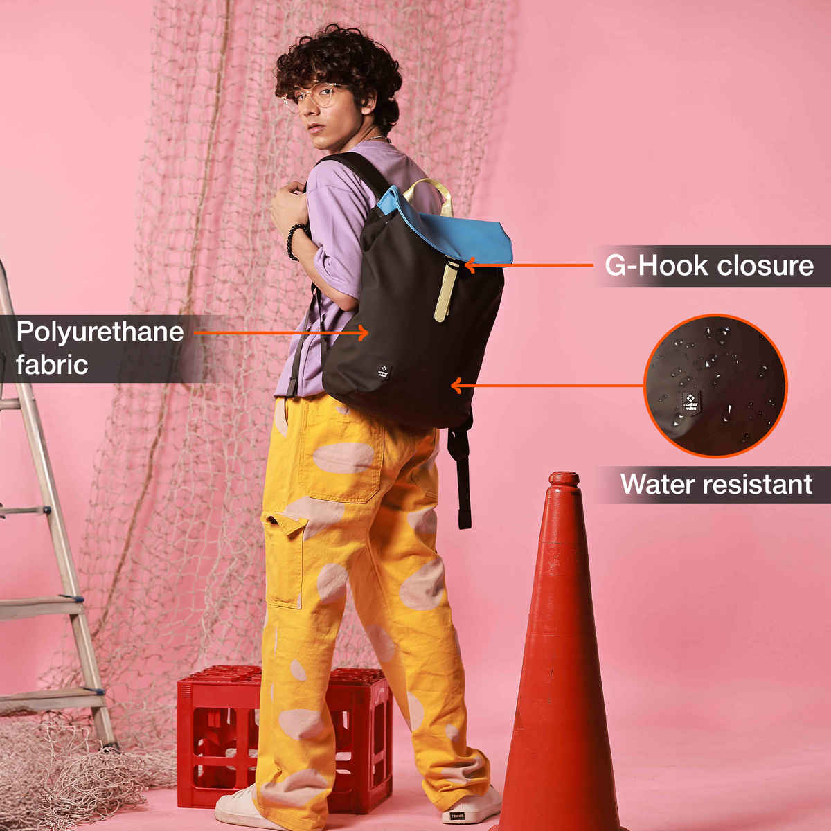 Nasher Miles Soho 25 L Top-open, Polyurethane Black Laptop Backpack for College and School