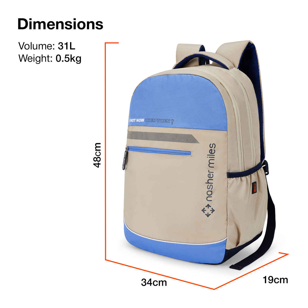 Nasher Miles Backpack for Unisex | Laptop Backpack | Casual History | White - 31L