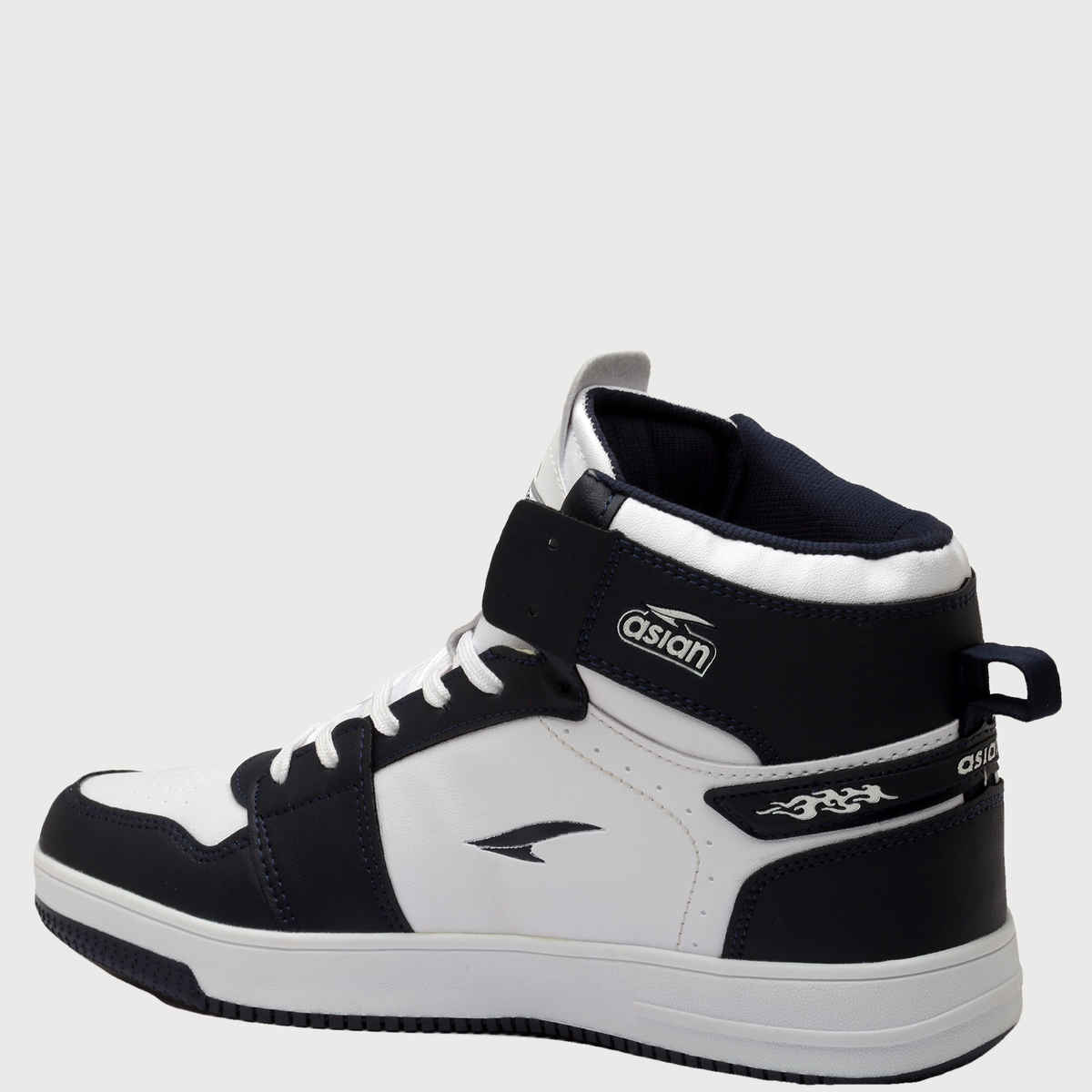 Asian Carnival-13 Hightop Sneakers For Men Navy White | UK-8