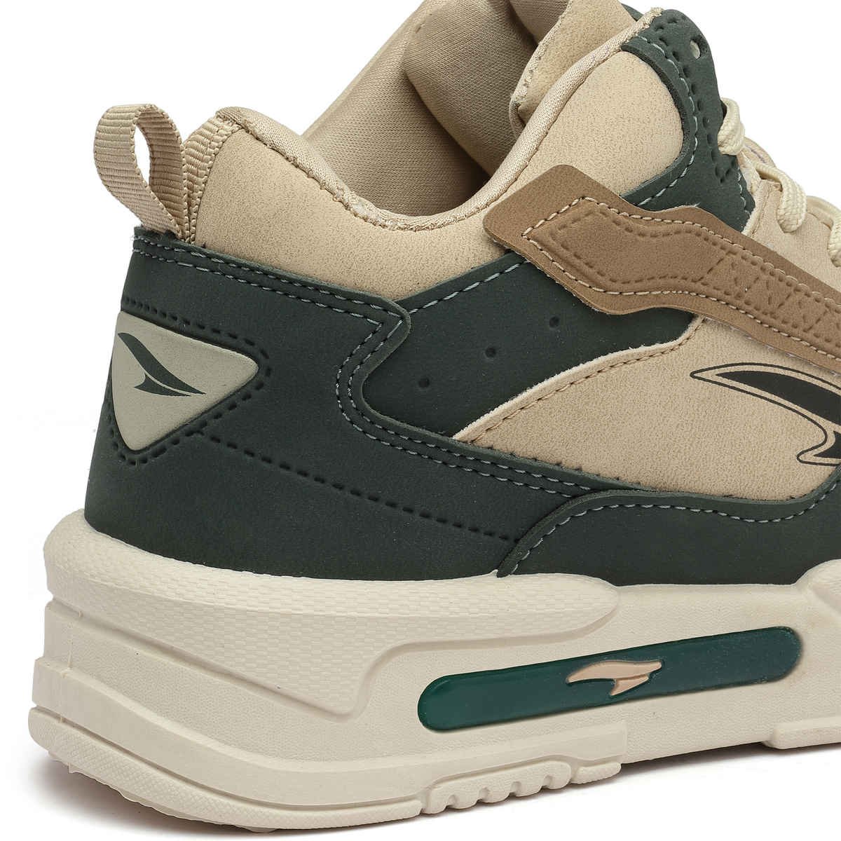 Asian Men's Mexico-11 Beige Leaf Green High Top Sneakers UK-9