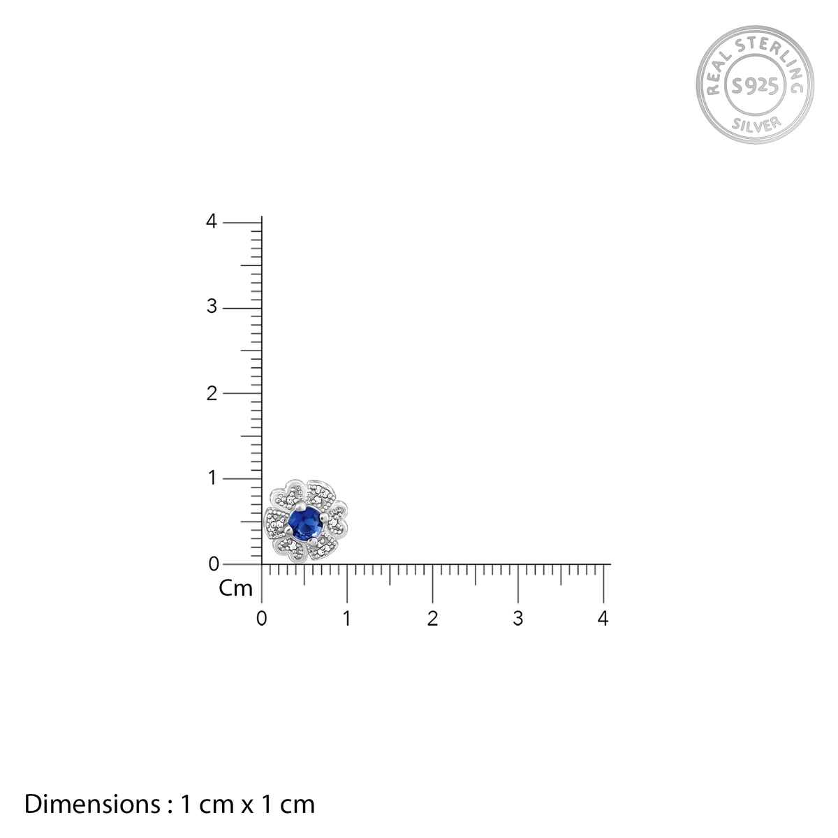 Giva Silver Royal Blue Bloom Studs