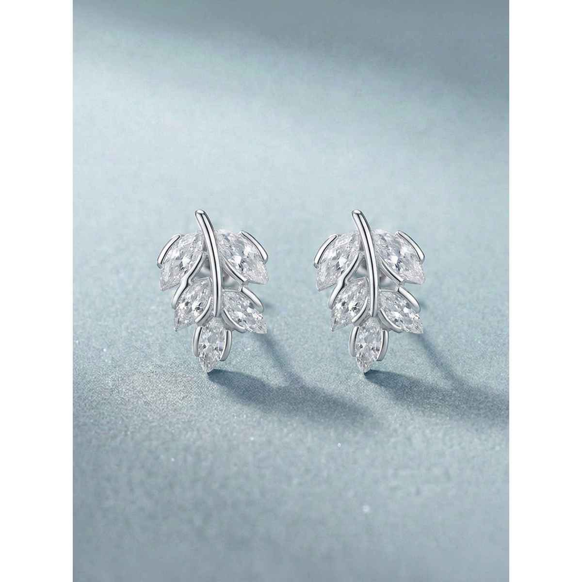 Palmonas Leaf Whisper 925 Sterling Silver Earrings for Women | ERIS0065