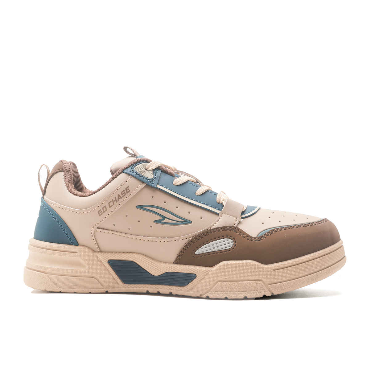 Asian Men's Lace up Sneakers | TANGO-01 | Beige | UK 9