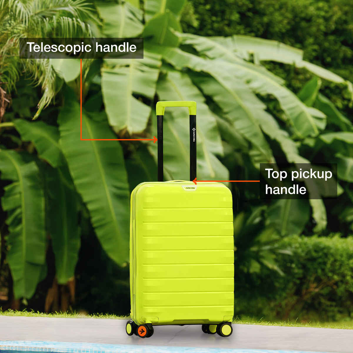Nasher Miles Vienna Cabin Hard Sided Polypropylene 20 Inch|55 cm Trolley Bag - Neon Lime