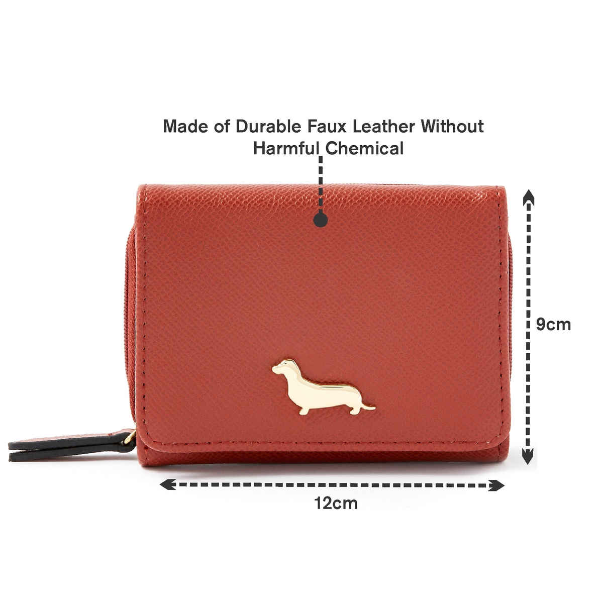 Accessorize London Women's Faux Leather Sausage Dog Coin Purse | Rust