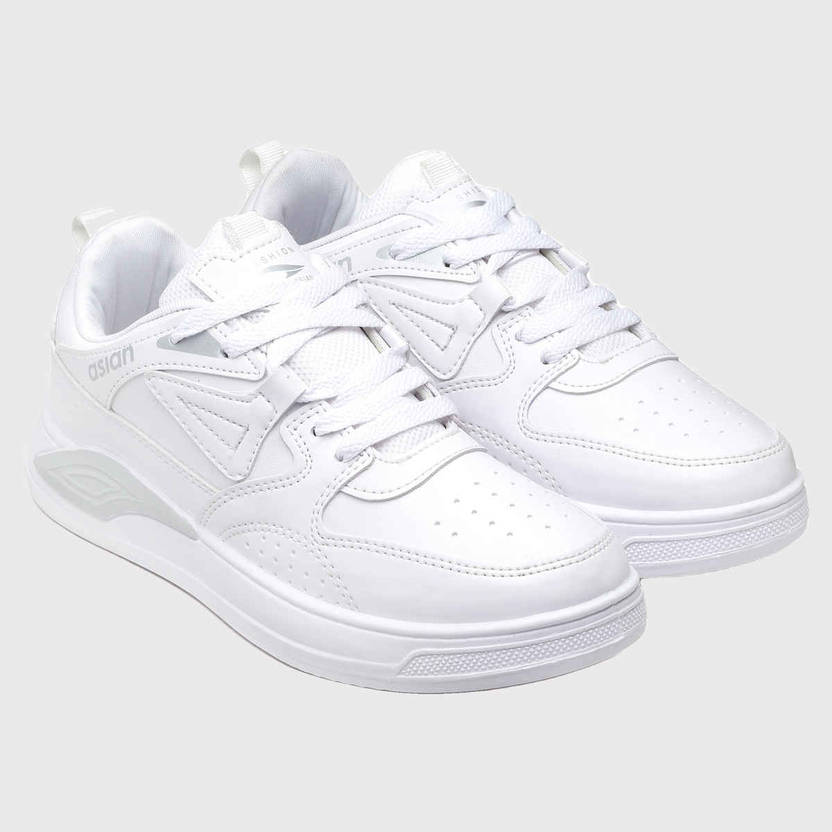 Asian Men s Moscow-01 Full White Sneakers | UK-9
