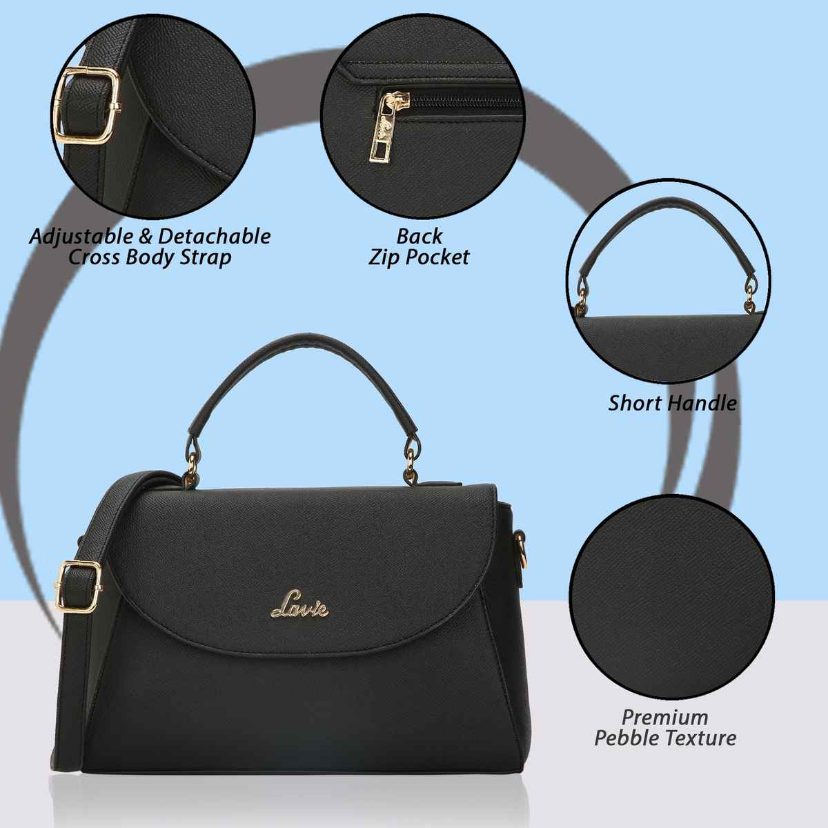 Lavie Women's Bleech Flap Satchel Handbag | Ladies purse | Shoulder Bag