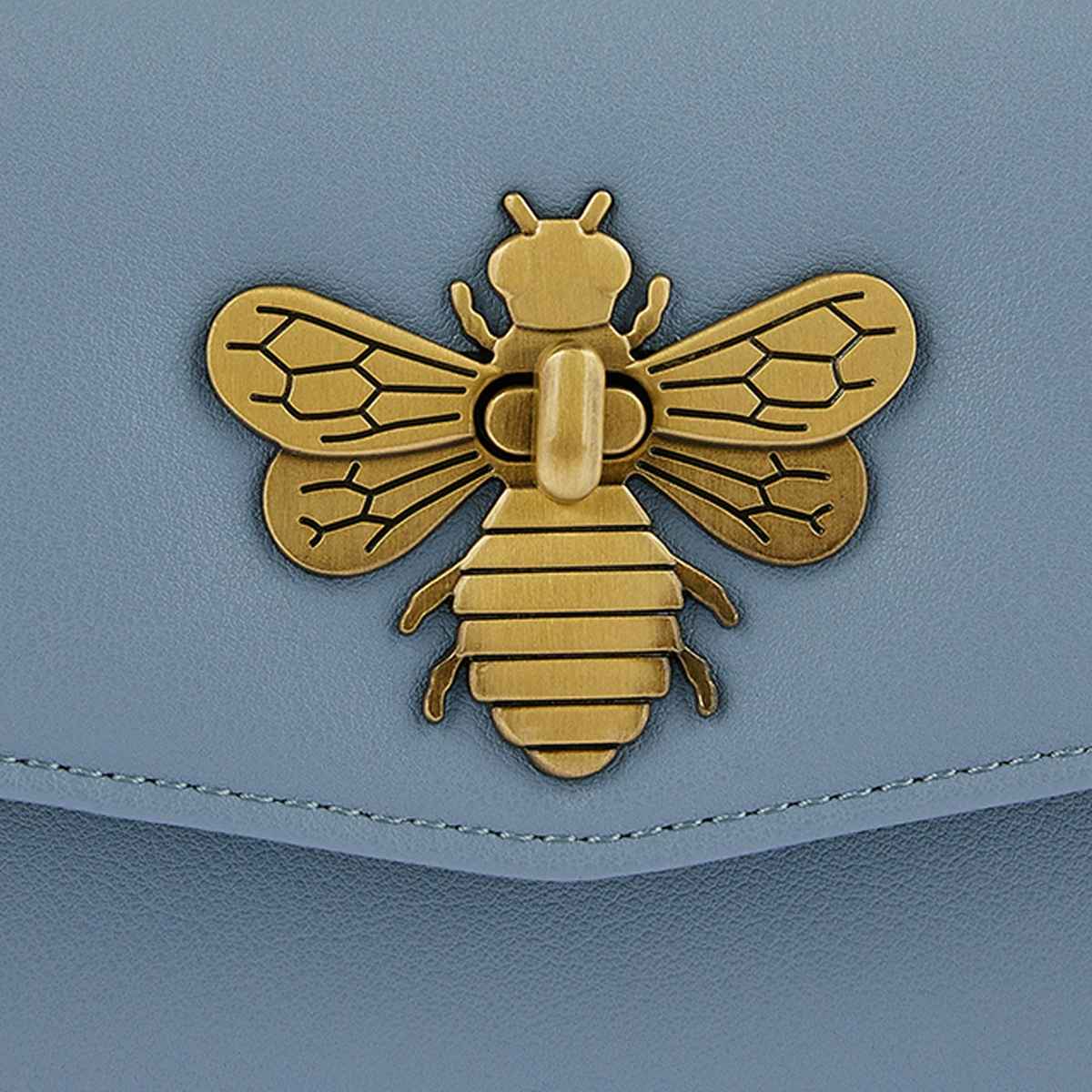 Accessorize London Women's Faux Leather Britney Bee Wallet | Blue