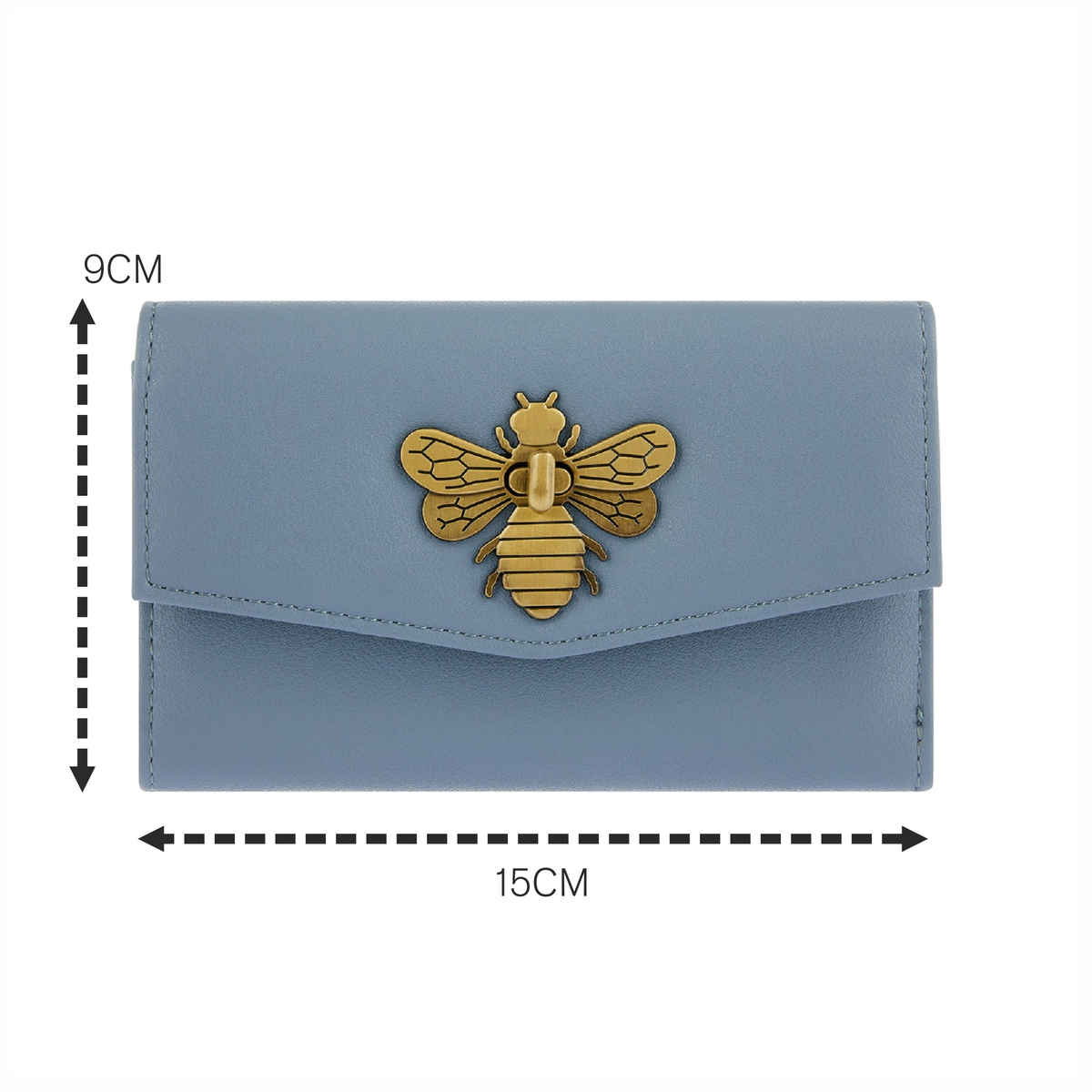 Accessorize London Women's Faux Leather Britney Bee Wallet | Blue