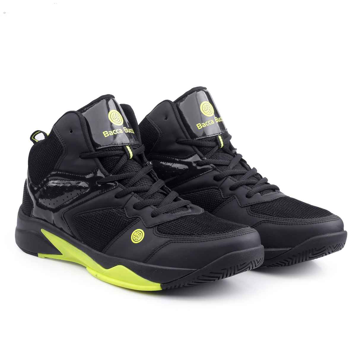 Bacca Bucci Men's Wager Premium Basketball Shoes | Black UK - 7