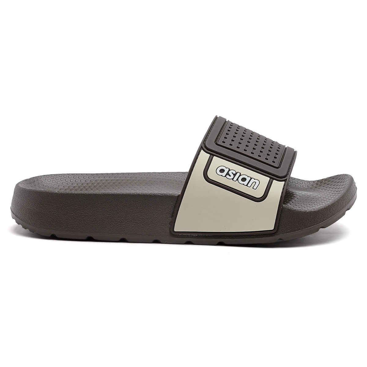 Asian Men's Slides | Slider-33 | Brown and Beige - UK 9