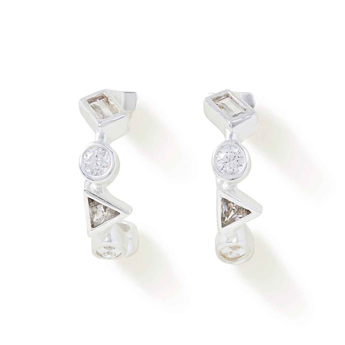 Accessorize London Women Sterling Silver-plated Cluster Hoops